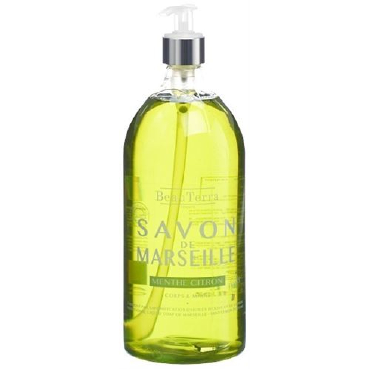 BeauTerra flytende såpe Marseille mynte-sitron 1000 ml