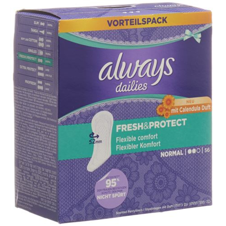 always panty liner Fresh & Protect Normal Calendula Value pack 56 pcs