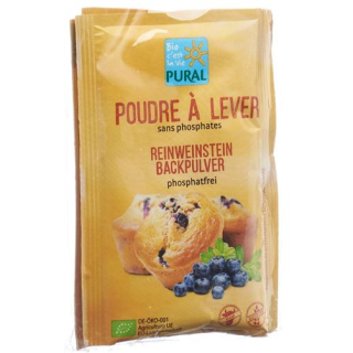 Pural baking powder pure tartar phosphate-free organic 3 bags 21 g