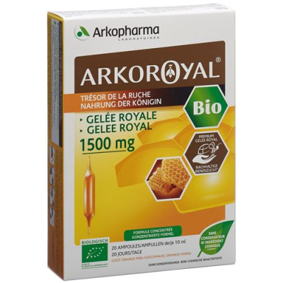 Arkoroyal bičių pienelis 1500 mg ekologiškas 20 x 10 ml