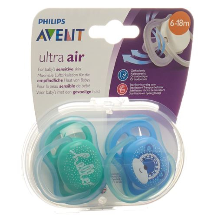 Avent Philips Schnuller ultra air 6-18 Monate Deco Boy 2 Stk