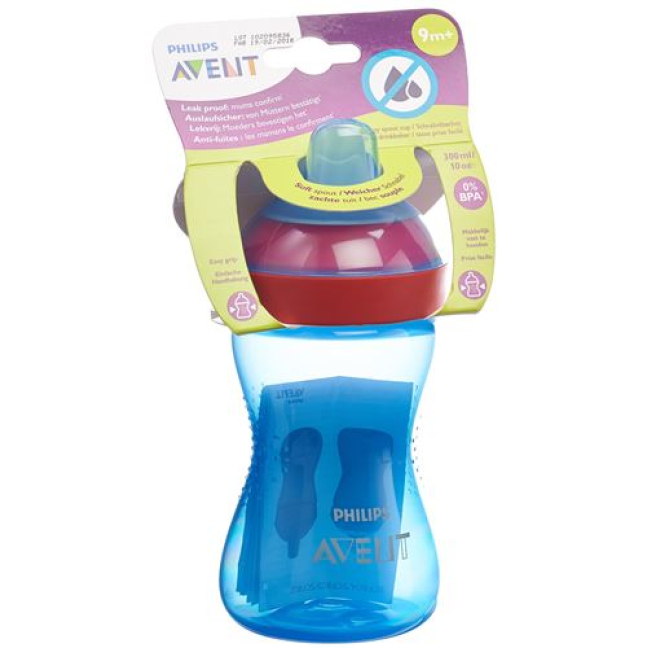 Avent Philips sippy cup soft blue/red