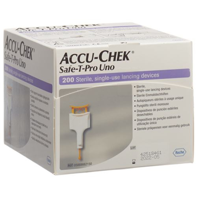دستگاه لنج یکبار مصرف Accu-Chek Safe-T Pro Uno 200 عدد