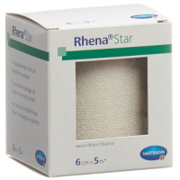 Rhena Star Elastiske bandager 6cmx5m hvide