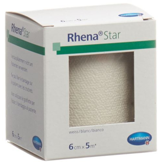 Rhena Star Эластикалық таңғыштар 6смx5м ақ түсті