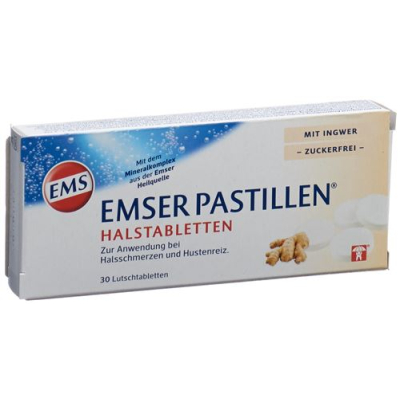 Emser sockerfri med ingefära 30 pastiller