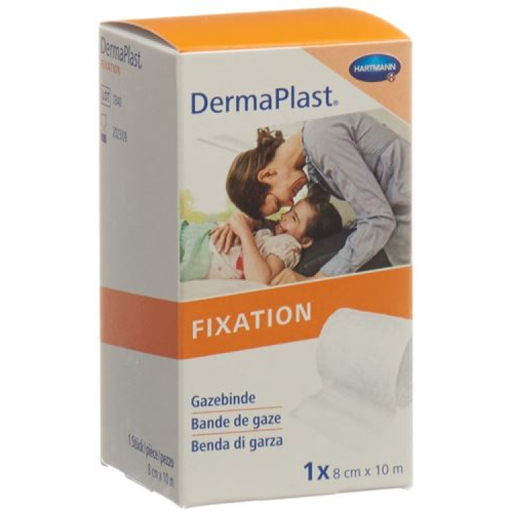 DermaPlast gauze bandage მტკიცე კიდეებით 8cmx10m