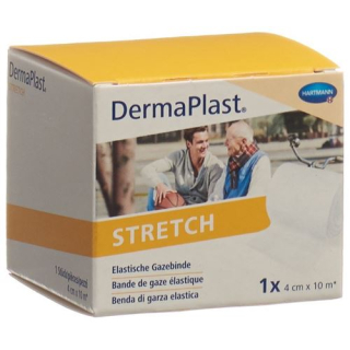 Dermaplast STRETCH elastisk gasbind 4cmx10m hvit