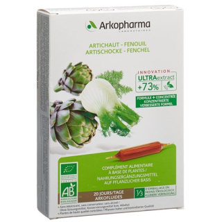 Arkofluide Artichoke-Fennel Organic 10 ml x 20 ampoules