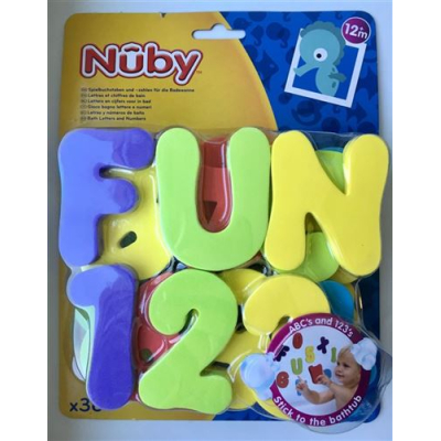 Nuby alphabet and numbers for bathtub 36 pcs