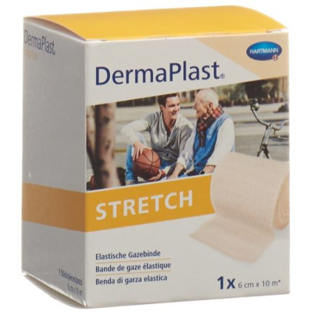 Dermaplast STRETCH ელასტიური მარლის სახვევი 6 სმ x 10 მ კანის ფერის