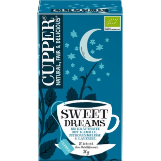 CUPPER Sweet Dreams teh herba camomile lemon balm dan lavender Bio 20 pcs