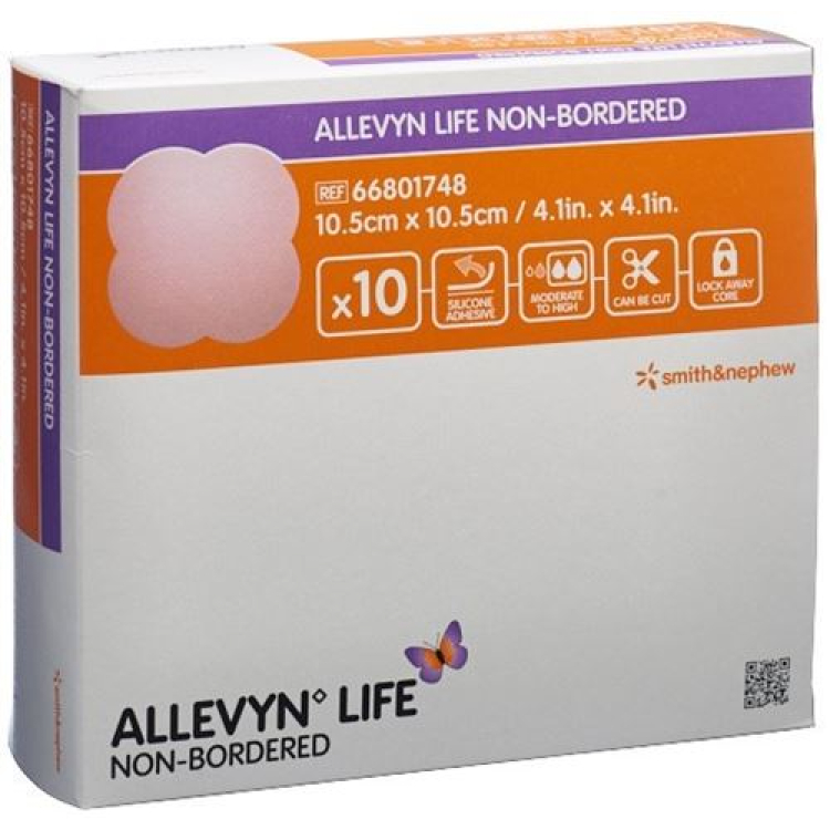 Allevyn Non-Life com borda 10,5 x 10,5 cm 10 unid.