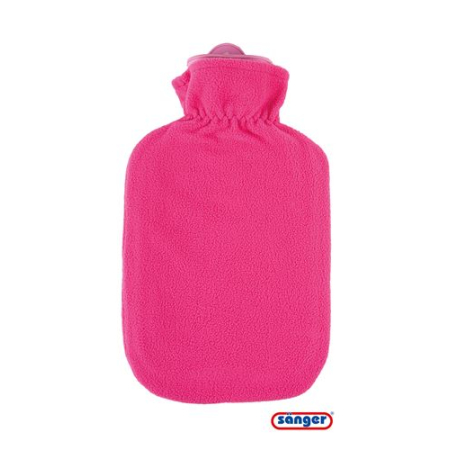 Sänger hot water bottle made of natural rubber with fleece cover 2l candyp