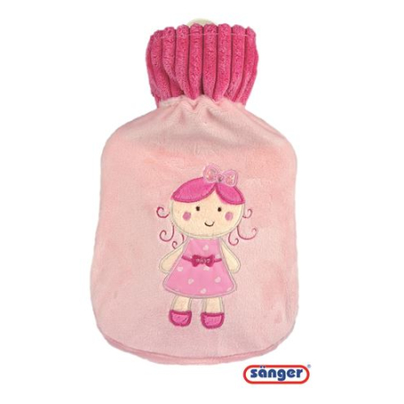 Singer hot water bottle made of natural rubber with plush cover 0.8l Fee Finja