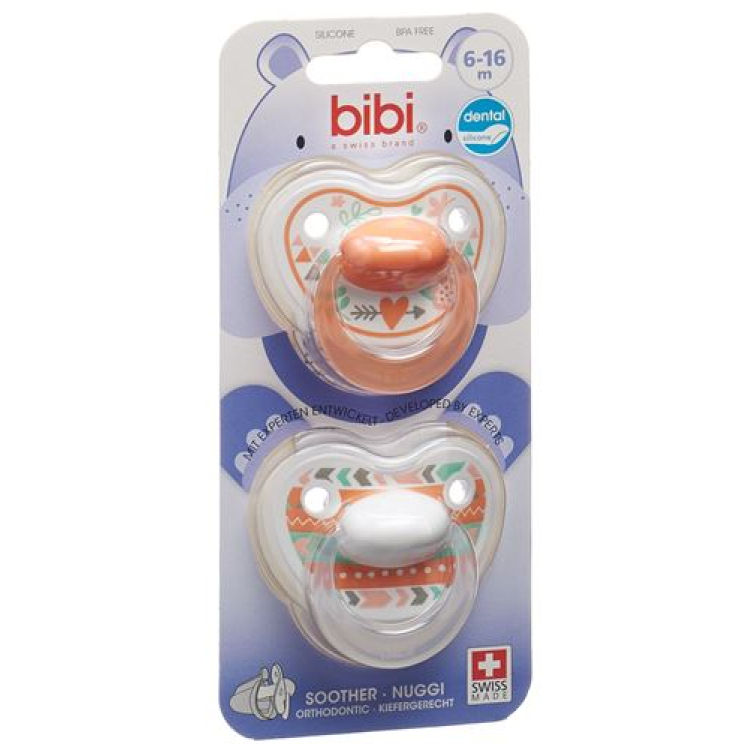 bibi Nuggi Happiness Dental Silicone 6-16 M with Ring Trends DUO M