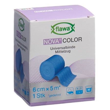 Flawa Novacolor Idealbandage 6cmx5m ლურჯი