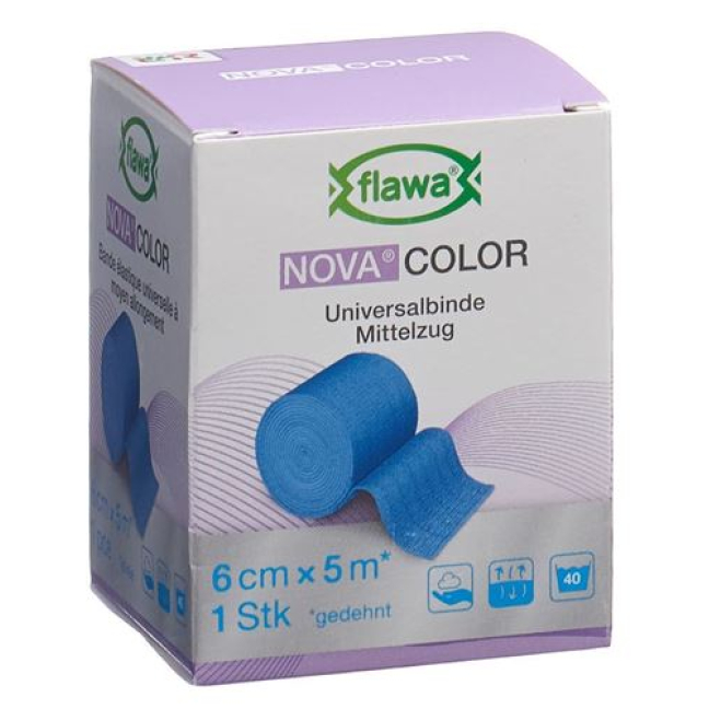 Flawa Novacolor Ideal תחבושת 6cmx5m כחול