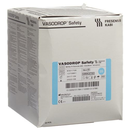 Vasodrop Safety 22G 25mm/S 50 pcs