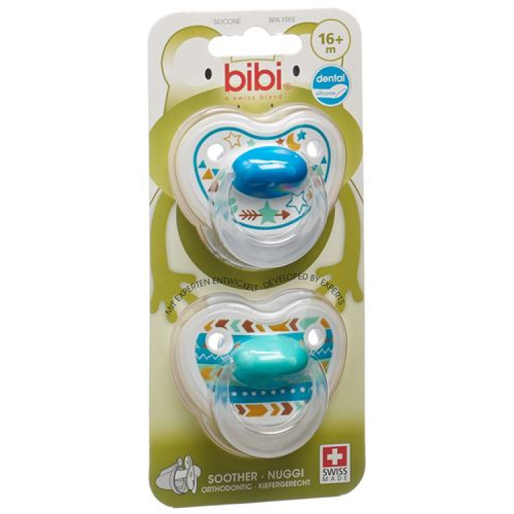 Bibi Nuggi Happiness dental silicone 16+ with ring Trends DUO Main assorted SV-C