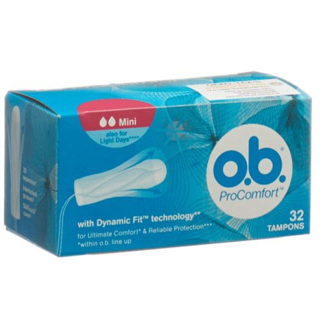 O.B Pro Comfort Tampons Mini Size 32 Pcs Dynamic Fit Technology