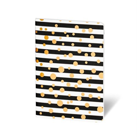 Herboristeria notebook Black Lines / Gold Dots A6 empty