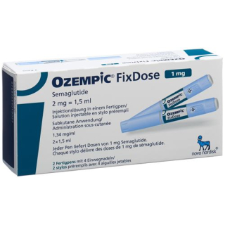Ozempic FixDose Inj Lös 2 mg / 1,5 ml (1 mg / dosis) 2 Fertpen 1,5 ml