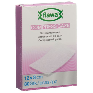 Flawa gauze compresses cut 8x12cm germ-reducing treat