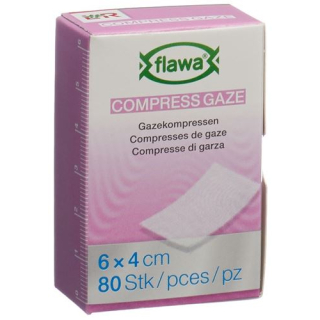 Flawa gauze compresses cut 4x6cm treated to reduce germs
