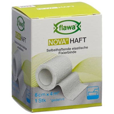 Flawa nova adhesive cohesive gauze bandage 6cmx4m