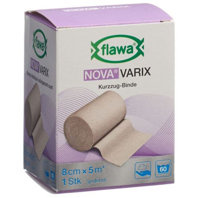 Коротка еластична пов'язка Flawa Nova Varix 8 см х 5 м