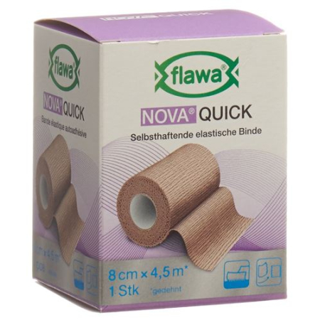 Flawa Nova Quick kohäsive Reissbinde 8cmx4.5m hautfarbig