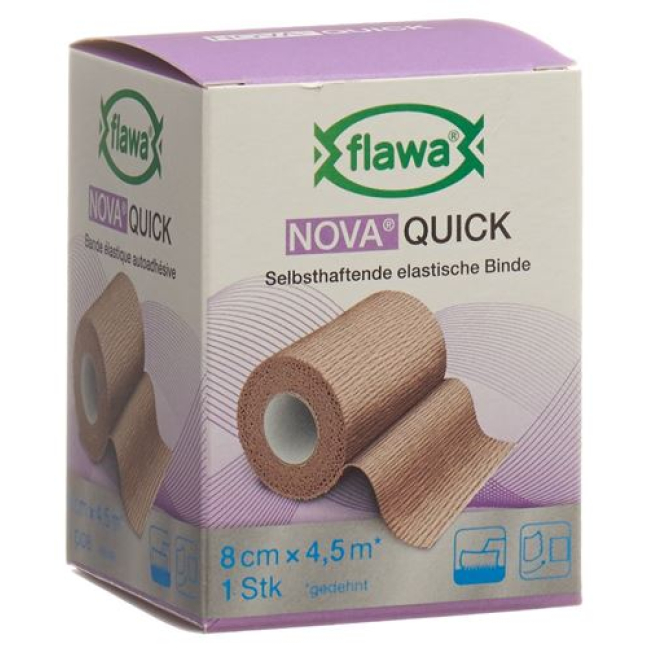 Flawa Nova Quick cohesive rice binding 8cmx4.5m 棕褐色
