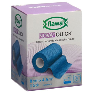 Flawa nova hurtig sammenhængende risbinding 8cmx4,5m blå