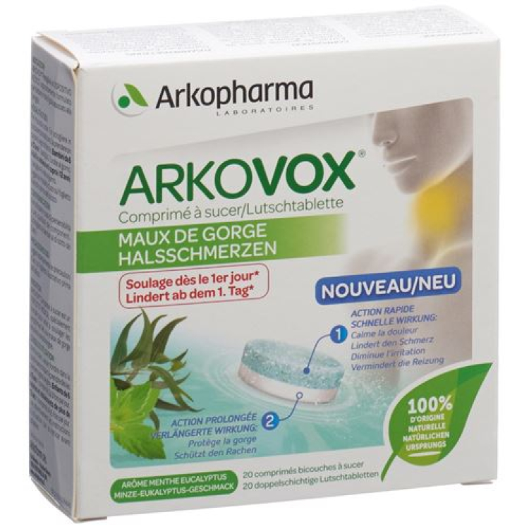 ARKOVOX Lutschtabl 2-phase mint eucalyptus 20 pcs