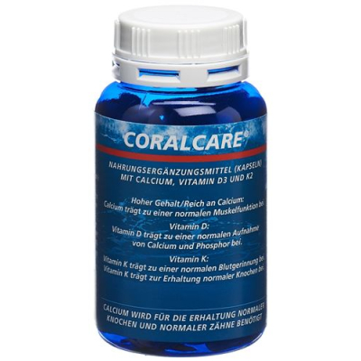 Care Coral Calcium 750 מ"ג ויטמין D3 Kaps + K2 can 120 יח'