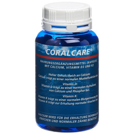 Care Coral Calcium 750 mg Vitamin D3 Kaps + K2 Ds 120 stk.