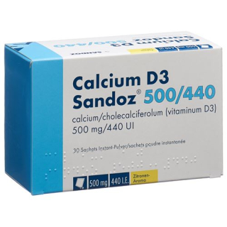 Calcium Sandoz D3 PLV 500/440 Btl 30 pièces