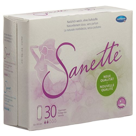 Sanette Panty Liners – Pure Cotton, Fragrance-Free, FSC Certified
