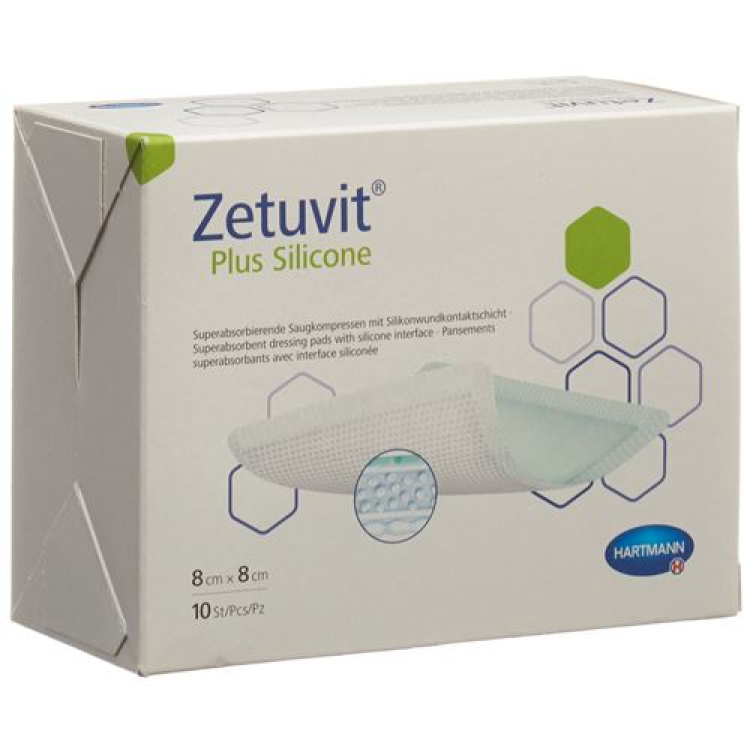 Zetuvit Plus Silikon 8x8cm 10 pcs