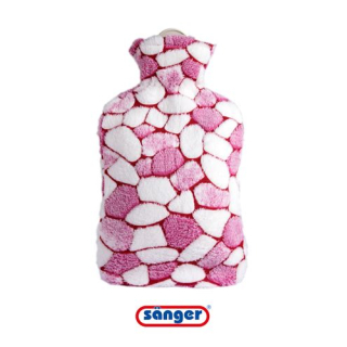 Sänger hot water bottle natural rubber with plush cover 2l mosaic
