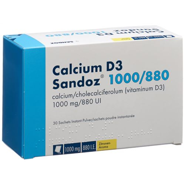 Calcium D3 Sandoz Plv 1000/880 Btl 30 pieces buy online