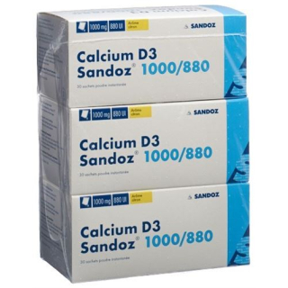 Calcium Sandoz D3 PLV 1000/880 Btl 90 pièces