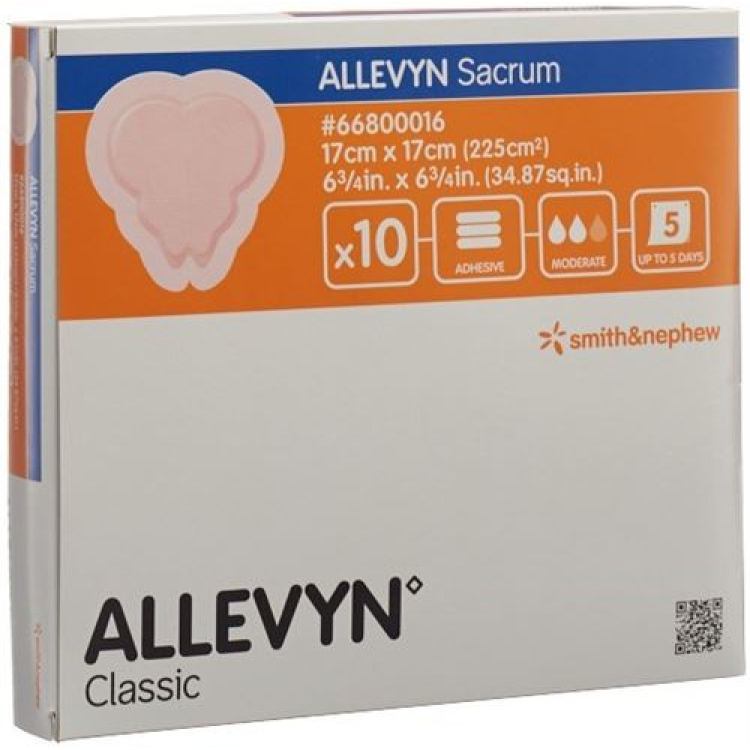 Allevyn Adhesive Sacrum dressing 17x17cm 10 pcs