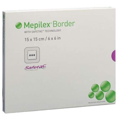 Penso de espuma Mepilex Border 15x15cm silicone 5 unid.
