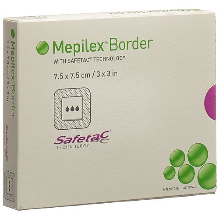 Mepilex Border skumdressing 7,5x7,5cm silikon 5 stk