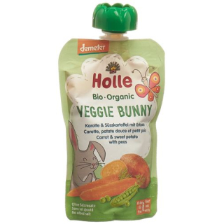 Holle veggie bunny - pouchy morkų saldžiųjų bulvių žirneliai 100g