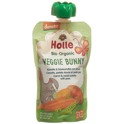 Holle veggie bunny - pouchy marchewka z groszkiem batat 100g