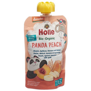 Holle Panda Peach - Pouchy pêssego damasco e banana com espelta 100 g