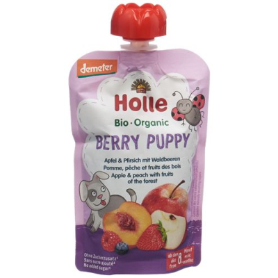 Holle berry puppy - saszetka jabłkowo-brzoskwiniowa z leśnymi jagodami 100g